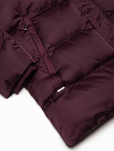 Kurtka męska Ombre Długa zimowa kurtka męska pikowana o satynowym wykończeniu - bordowa V4 OM-JALJ-0147 M 7