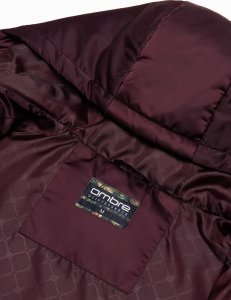 Kurtka męska Ombre Długa zimowa kurtka męska pikowana o satynowym wykończeniu - bordowa V4 OM-JALJ-0147 M 8