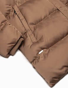 Kurtka męska Ombre Długa zimowa kurtka męska pikowana o satynowym wykończeniu - jasnobrązowa V2 OM-JALJ-0147 L 7