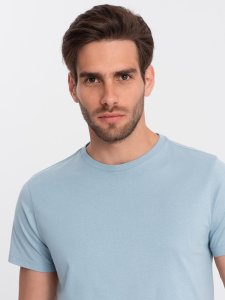 Ombre T-shirt męski klasyczny bawełniany BASIC - błękitny V12 OM-TSBS-0146 L 1