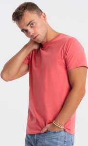 Ombre T-shirt męski klasyczny bawełniany BASIC - różowy V11 OM-TSBS-0146 XXL 1