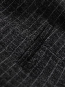 Ombre Kamizelka męska z domieszką wełny z klapami w kratkę - grafitowa V1 OM-BLZV-0110 L 7