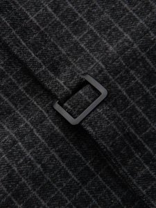 Ombre Kamizelka męska z domieszką wełny z klapami w kratkę - grafitowa V1 OM-BLZV-0110 L 8