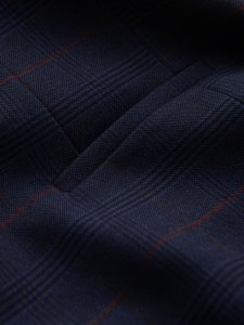 Ombre Kamizelka męska bez klap w delikatną kratę - granatowa V1 OM-BLZV-0123 XXL 6