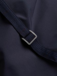 Ombre Kamizelka męska bez klap w delikatną kratę - granatowa V1 OM-BLZV-0123 XXL 7