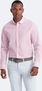 Ombre Bawełniana klasyczna koszula REGULAR - jasnoróżowa V2 OM-SHOS-0154 L 3
