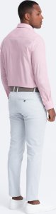 Ombre Bawełniana klasyczna koszula REGULAR - jasnoróżowa V2 OM-SHOS-0154 L 4
