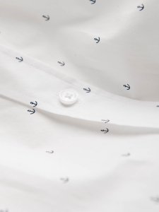 Ombre Klasyczna męska bawełniana koszula SLIM FIT w kotwice - biała V3 OM-SHCS-0156 XL 6