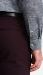 Ombre Klasyczna flanelowa męska koszula bawełniana w kwiaty - szara V3 OM-SHCS-0157 XL 5