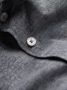 Ombre Klasyczna flanelowa męska koszula bawełniana w kwiaty - szara V3 OM-SHCS-0157 XL 7