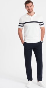 Ombre Spodnie męskie eleganckie chino SLIM FIT - granatowe V3 OM-PACP-0191 XL 1