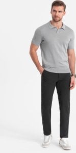 Ombre Eleganckie męskie spodnie chino SLIM FIT - grafitowe V2 OM-PACP-0191 S 1