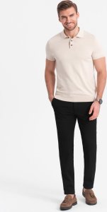 Ombre Spodnie męskie eleganckie chino SLIM FIT - czarne V4 OM-PACP-0191 XXL 1