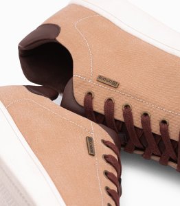 Ombre Buty męskie sneakersy z łączonych materiałów - brązowe V1 OM-FOCS-0108 44 2