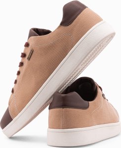 Ombre Buty męskie sneakersy z łączonych materiałów - brązowe V1 OM-FOCS-0108 44 4