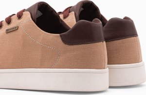 Ombre Buty męskie sneakersy z łączonych materiałów - brązowe V1 OM-FOCS-0108 44 5