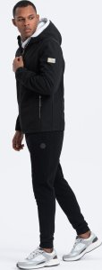 Kurtka męska Ombre Męska kurtka SOFTSHELL z polarowym środkiem - czarny V2 OM-JANP-0137 M 5
