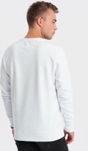 Ombre Męska bluza z nadrukiem zakładana przez głowę - biała V1 OM-SSPS-0156 M 6