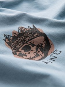 Ombre T-shirt męski bawełniany z nadrukiem na klatce piersiowej - jasnoniebieski V2 OM-TSPT-0167 XXL 2