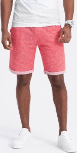 Ombre Spodenki męskie z tkaniny melanżowej LOOSE FIT - jasnoczerwone V7 OM-SRSK-0116 3XL 3