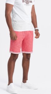 Ombre Spodenki męskie z tkaniny melanżowej LOOSE FIT - jasnoczerwone V7 OM-SRSK-0116 3XL 4