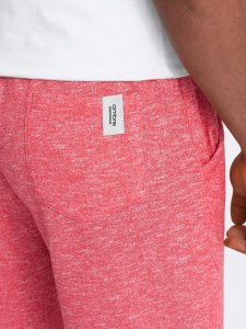 Ombre Spodenki męskie z tkaniny melanżowej LOOSE FIT - jasnoczerwone V7 OM-SRSK-0116 3XL 5