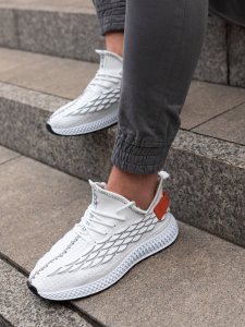 Ombre Lekkie buty męskie sneakersy sznurowane - białe V2 OM-FOKS-0141 40 1