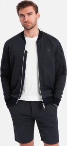 Ombre Komplet męski kurtka + szorty z dzianiny żakardowej - granatowy V1 Z73 M 3