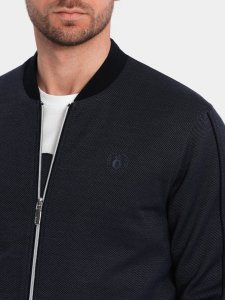 Ombre Komplet męski kurtka + szorty z dzianiny żakardowej - granatowy V1 Z73 M 5