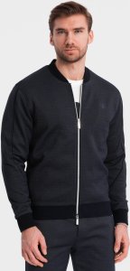 Ombre Komplet męski kurtka + szorty z dzianiny żakardowej - granatowy V1 Z73 M 6