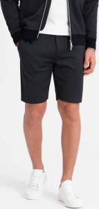 Ombre Komplet męski kurtka + szorty z dzianiny żakardowej - granatowy V1 Z73 M 7