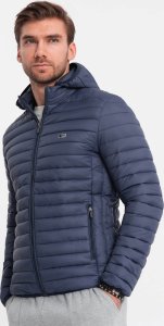 Kurtka męska Ombre Kurtka męska pikowana pakowana w worek - granatowa V1 OM-JALP-0156 L 2