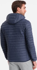 Kurtka męska Ombre Kurtka męska pikowana pakowana w worek - granatowa V1 OM-JALP-0156 L 6