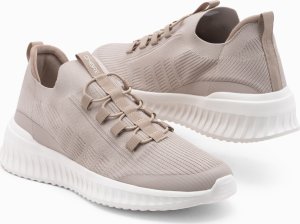 Ombre Wsuwane męskie buty sneakersy wykonane z lekkich materiałów - beżowe V3 OM-FOKS-0149 43 1