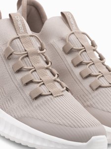 Ombre Wsuwane męskie buty sneakersy wykonane z lekkich materiałów - beżowe V3 OM-FOKS-0149 41 2