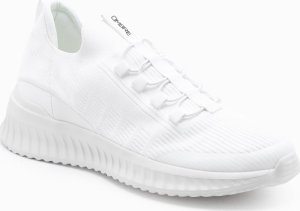 Ombre Wsuwane męskie buty sneakersy wykonane z lekkich materiałów - białe V4 OM-FOKS-0149 41 1