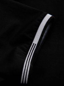 Ombre Męska koszulka polo z elastanem z kontrastowymi elementami - czarna V2 OM-POSS-0123 L 8