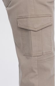 Ombre Męskie spodnie JOGGERY z zapinanymi kieszeniami cargo - beżowe V2 OM-PAJO-0123 XXL 5
