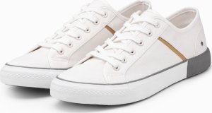 Ombre Klasyczne męskie trampki z nitami - białe V3 OM-FOTL-0147 44 3