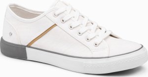 Ombre Klasyczne męskie trampki z nitami - białe V3 OM-FOTL-0147 44 4
