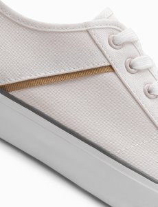 Ombre Klasyczne męskie trampki z nitami - białe V3 OM-FOTL-0147 44 5