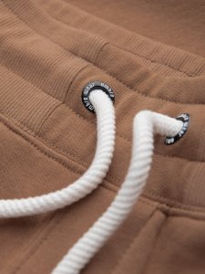 Ombre Spodenki męskie dzianinowe ze ściągaczem i kieszeniami - brązowe V2 OM-SRBS-0139 XL 4