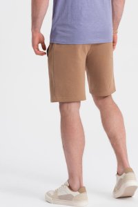 Ombre Spodenki męskie dzianinowe ze ściągaczem i kieszeniami - brązowe V2 OM-SRBS-0139 XL 9