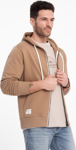 Ombre Bluza męska dresowa BASIC rozpinana z kapturem - brązowa V2 OM-SSBZ-0178 S 4