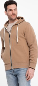 Ombre Bluza męska dresowa BASIC rozpinana z kapturem - brązowa V2 OM-SSBZ-0178 S 5
