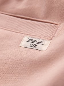 Ombre Męskie dzianinowe spodenki ze ściągaczem i kieszeniami - pudroworóżowe V11 OM-SRBS-0139 XL 5