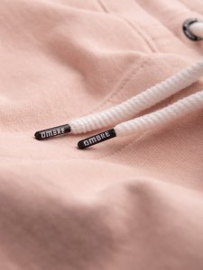 Ombre Męskie dzianinowe spodenki ze ściągaczem i kieszeniami - pudroworóżowe V11 OM-SRBS-0139 XL 7