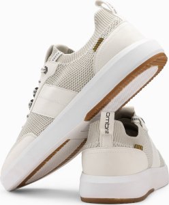 Ombre Wsuwane męskie sneakersy ze strukturalnego materiału  piaskowe V1 OM-FOSL-0154 43 6
