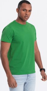 Ombre T-shirt męski klasyczny bawełniany BASIC - zielony V20 OM-TSBS-0146 M 1