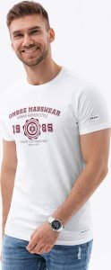 Ombre T-shirt męski z nadrukiem w stylu college  biały V1 OM-TSPT-0137 XXL 1